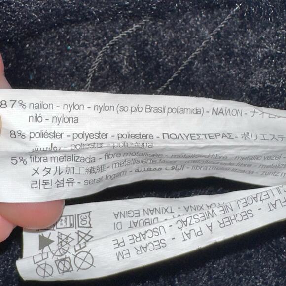 Zara Knitwear Girls Black Glitter Fuzzy A-Line Skirt Size 5 - Picture 6 of 10